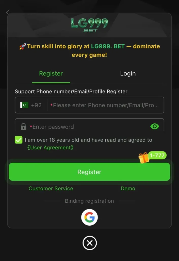 lg999 game register