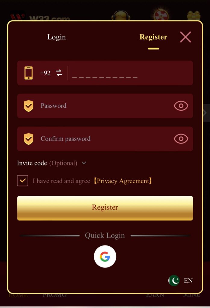 w33 game download registration login page