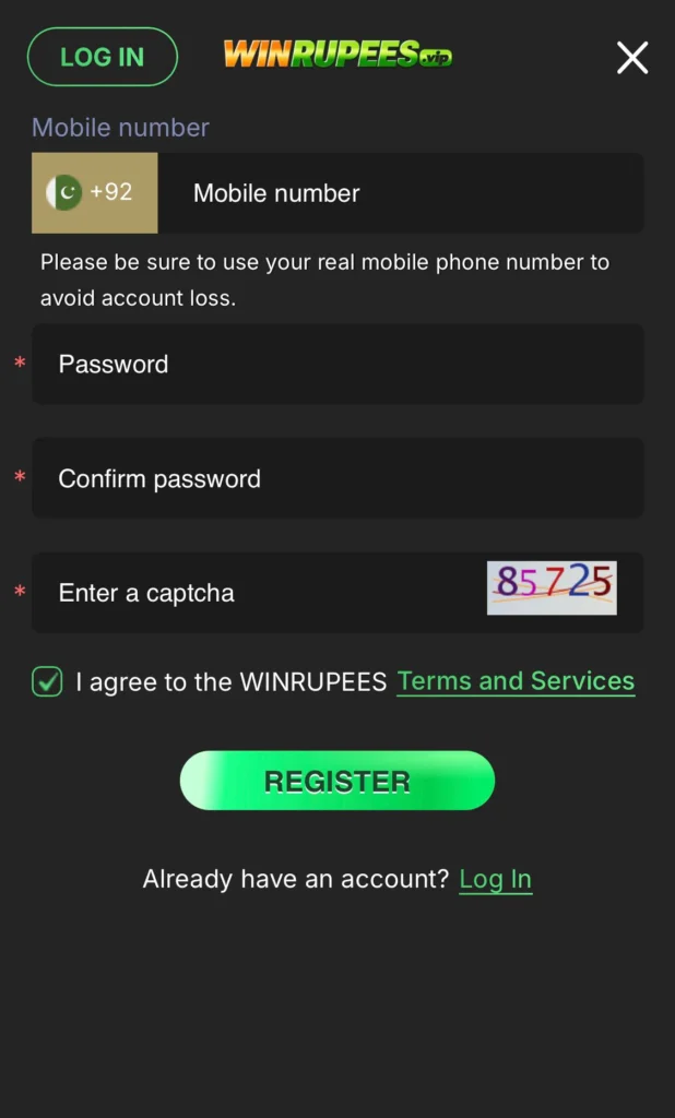 win rupees game download login registration page