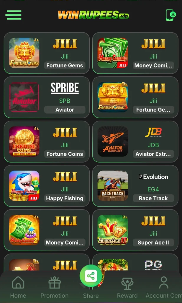 win rupees app popular games
