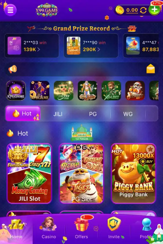 x99 game app interface