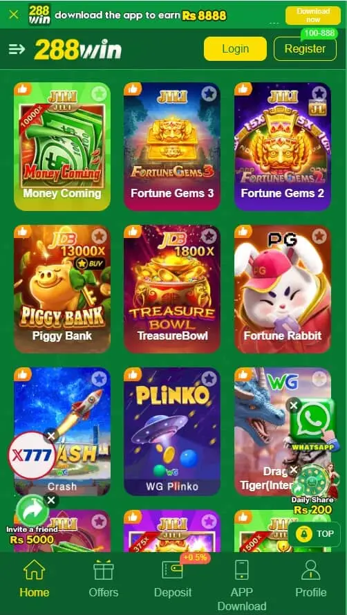win 288 popular games