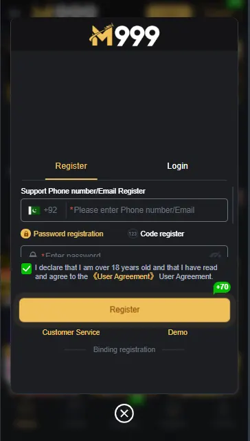 m99 game app registration and login